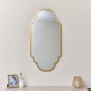 Gold Foiled Curved Scalloped Framed Wall Mirror 50cm x 100cm