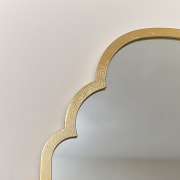 Gold Foiled Curved Scalloped Framed Wall Mirror 50cm x 100cm