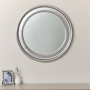 Large Round Silver Vintage Wall Mirror 80cm x 80cm