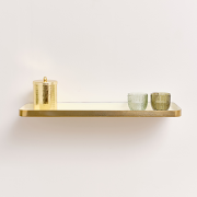 Gold & Ivory Enamelled Metal Wall Shelf - 50cm