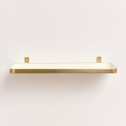 Gold & Ivory Enamelled Metal Wall Shelf - 50cm