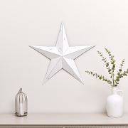 Large Rustic White Metal Wall Star