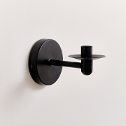 Round Black Metal Candle Wall Sconce