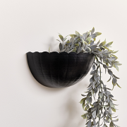 Black Scalloped Wall Planter