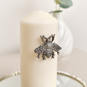 Silver Bumblebee Candle Pin