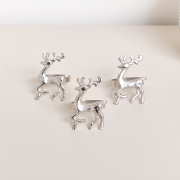 Set of 3 Silver Reindeer Napkin Rings