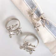 Set of 3 Silver Reindeer Napkin Rings