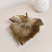 Rustic Bronze Leaf Trinket Tray Dish