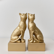 Gold Sitting Leopard Bookends - 20cm