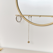 Round Gold Mirror With Jewellery Hooks - 50cm x 50cm