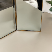 Large Gold Dressing Table Triple Mirror - 70cm x 60cm