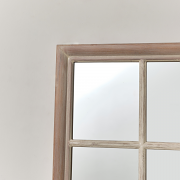 Rustic Wooden Window Wall Mirror 80cm x 50cm