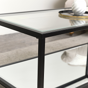 Black Glass & Mirrored Coffee Table