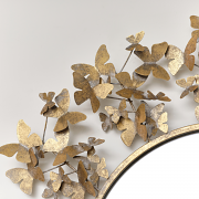 Round Gold Butterfly Mirror