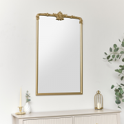 Large Gold Ornate Vintage Floral Wall Mirror - 104cm x 63cm