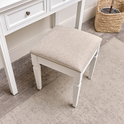 White Cushioned Dressing Table Stool - Daventry White Range