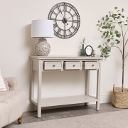 Large Grey 3 Drawer Sideboard Console Table - Daventry Taupe-Grey Range