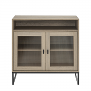 Large Two Door Reeded Glass Sideboard - Hesley Nordic Wood Range