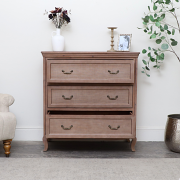 Wooden 3 Drawer Chest Of Drawers - Hessian Range