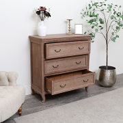 Wooden 3 Drawer Chest Of Drawers - Hessian Range