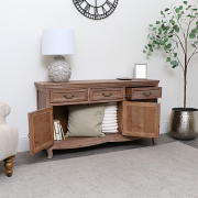 Wooden 3 Drawer Sideboard - Hessian Range