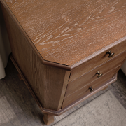 Dark Wood 3 Drawer Bedside Table - Ashwell Range