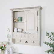 Lyon Range - Cream Wall Mounted Cupboard with Hooks