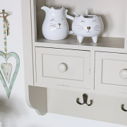 Lyon Range - Cream Wall Mounted Cupboard with Hooks