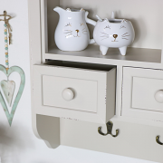 Lyon Range - Cream Wall Mounted Cupboard with Hooks