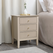 3 Drawer Bedside Table - Hales Tan Range