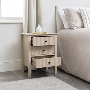 3 Drawer Bedside Table - Hales Tan Range