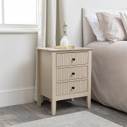 3 Drawer Bedside Table - Hales Tan Range