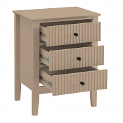 3 Drawer Bedside Table - Hales Tan Range