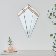 Pink & Mocha Art Deco Fan Wall Mirror - 60cm x 40cm