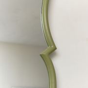 Light Olive Green Vintage Abstract Wall Mirror - 84cm x 53cm