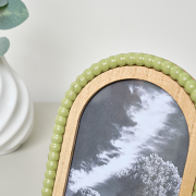 Olive Green Arched Bobble Portrait Photo Frame - 4 x 6