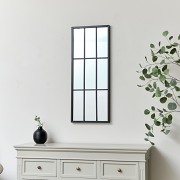 Matt Black Window Mirror 94cm x 38cm