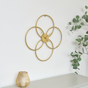 Gold Round Clover Wall Clock - 51cm x 51cm