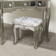 Ornate Mirrored 3 Drawer Dressing Table, Stool and Mirror Bedroom Furniture Set - Tiffany Range