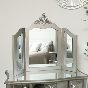 Silver Tabletop Dressing Table Vanity Mirror - Tiffany Range