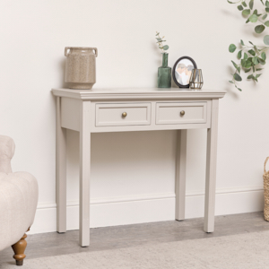 Grey 2 Drawer Console / Dressing Table - Daventry Taupe-Grey Range