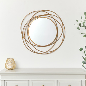 Antique Gold Swirl Wall Mirror - 70cm x 70cm