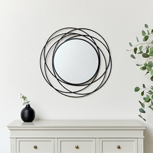 Black Swirl Wall Mirror - 70cm x 70cm