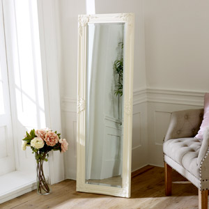 Cream Ornate Tall Mirror 142cm x 42cm