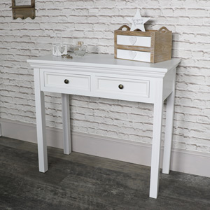 White 2 Drawer Console/Dressing Table - Daventry White Range