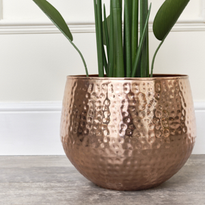 Medium Copper Hammered Metal Planter