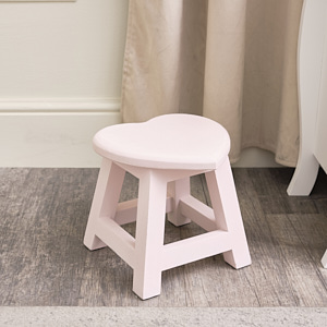 Small Pink Wooden Heart Stool