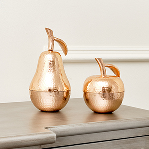 Copper Apple & Pear Storage Ornaments