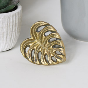 Gold Monstera Leaf Drawer Knob